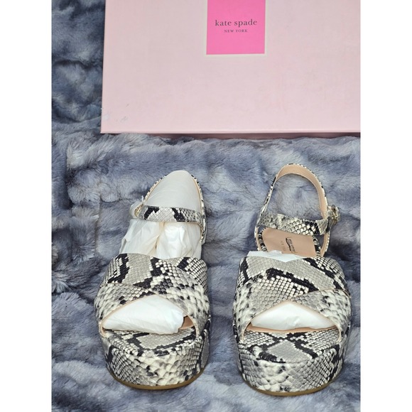 NWB Kate Spade Bunton Diamant Lux Embossed Snake Platform Sandals US 8.5 - Picture 2 of 8